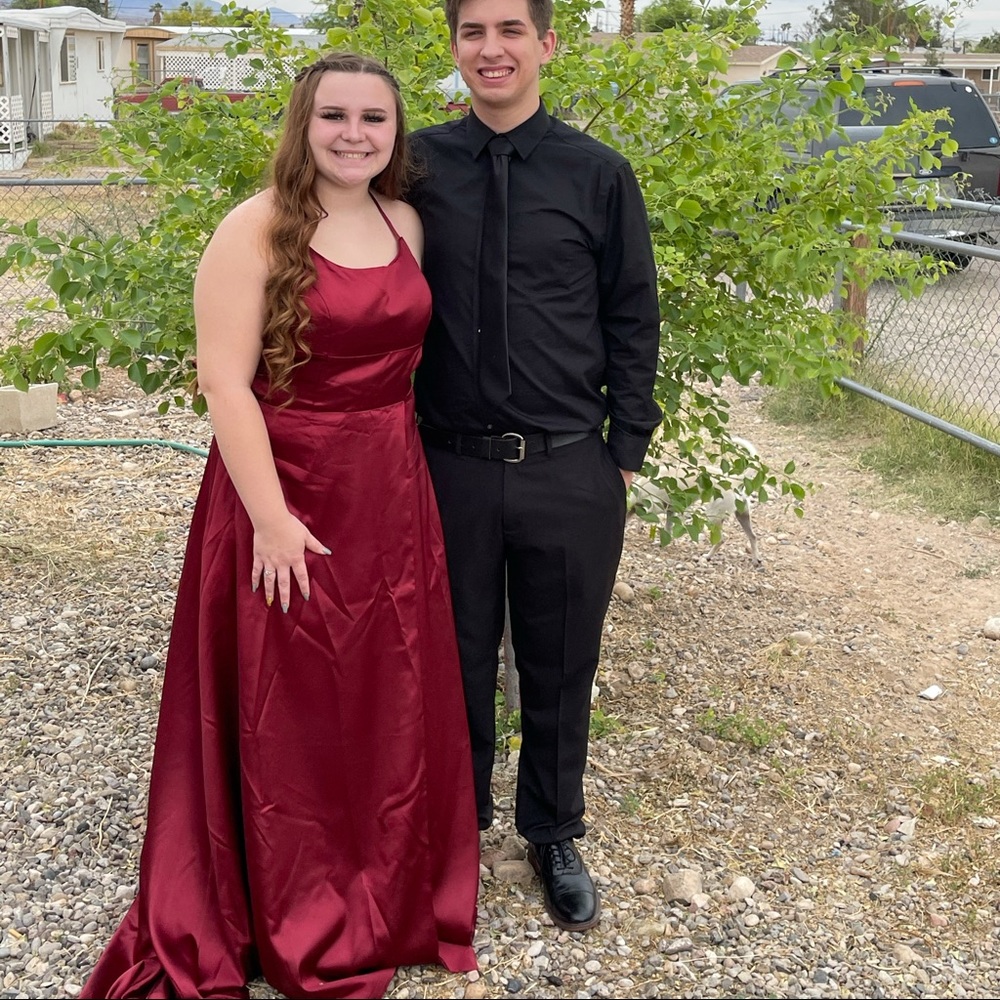 Burgundy Satin Dress